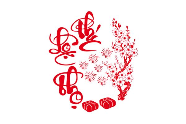 Chữ Phúc Lộc Thọ vector kết hợp hoạ tiết