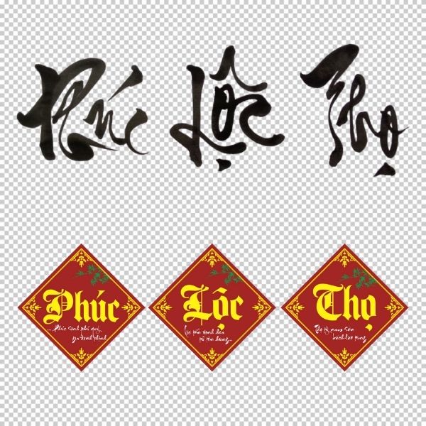 Tạo poster Tết độc đáo với file chữ Phúc Lộc Thọ vector