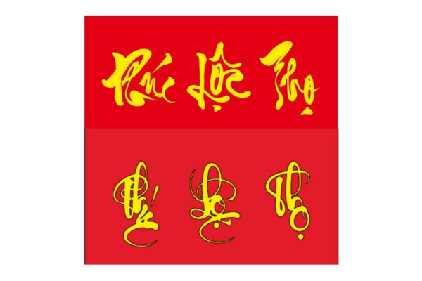 Chữ Phúc Lộc Thọ vector thiết kế ấn tượng