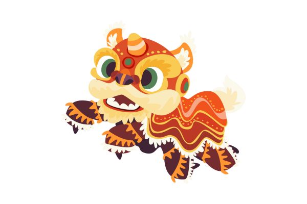 Con lân chúc mừng năm mới vector