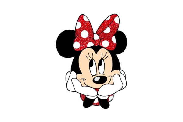 Chuột mickey nơ đỏ lấp lánh vector