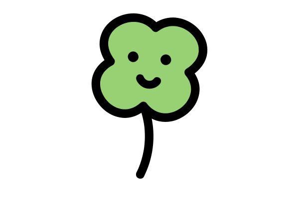 Cỏ 4 lá vector dễ thương