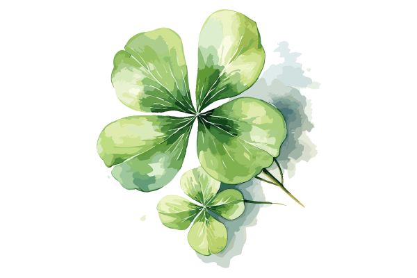 Cỏ 4 lá vector nét vẽ