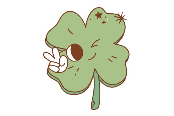 Cỏ 4 lá vector dễ thương