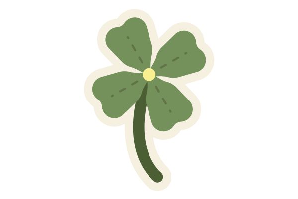 Cỏ 4 lá vector có viền xung quanh