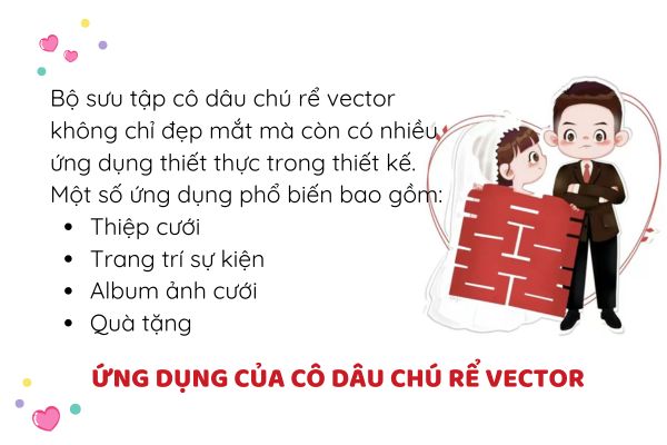 Ứng dụng của bộ sưu tập cô dâu chú rể vector