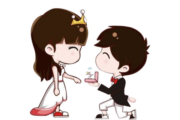 Chú rể cầu hôn cô dâu vector