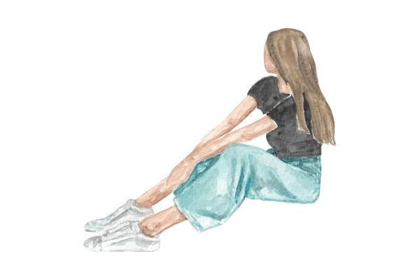 Vector cô gái năng động