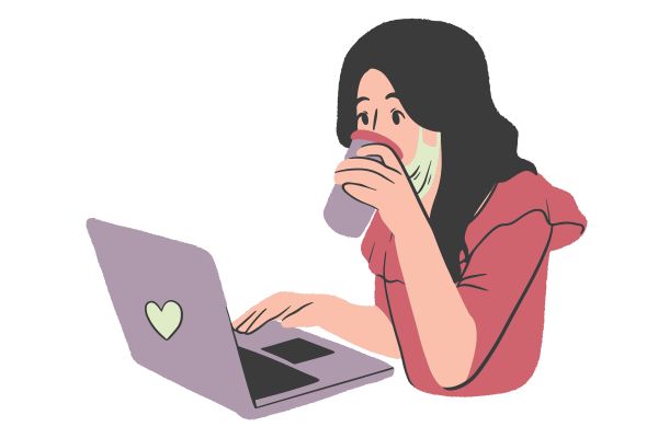 Cô gái chạy deadline vector