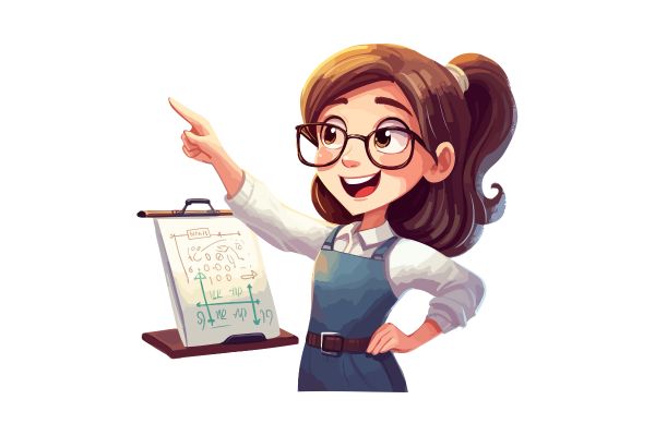 Vector cô giáo năng động