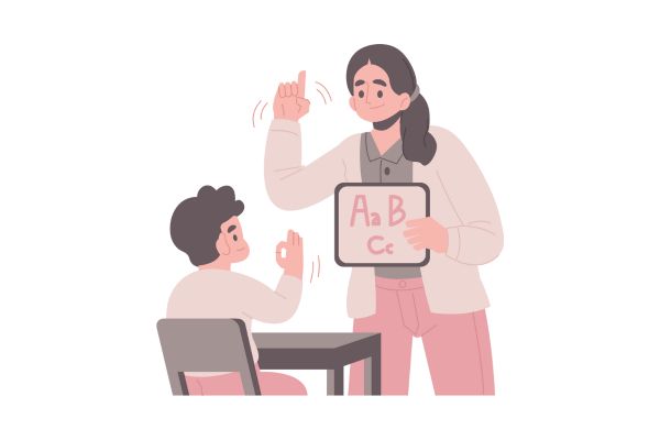 Cô giáo vector giảng bài