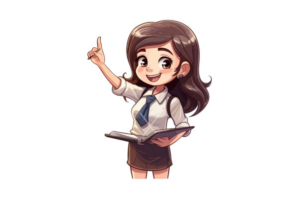 Cô giáo vector chibi