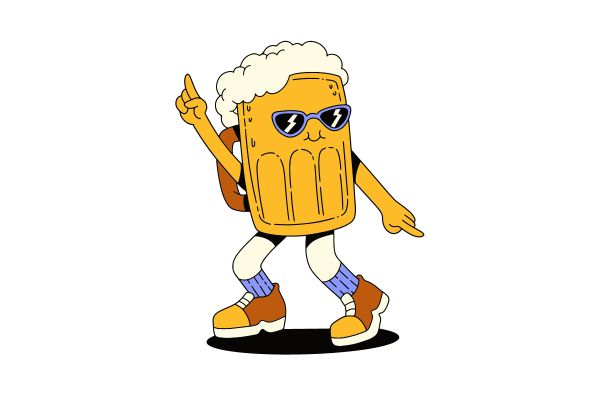 Cốc bia vector hình nộm