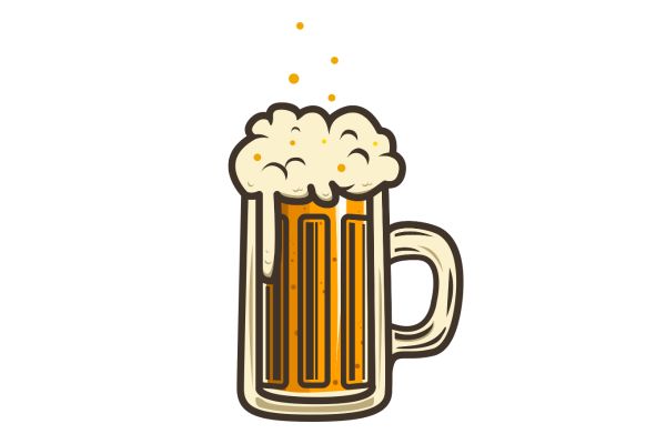 Cốc bia vector có bọt