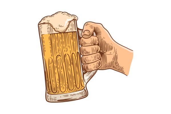 Tay cầm cốc bia vector