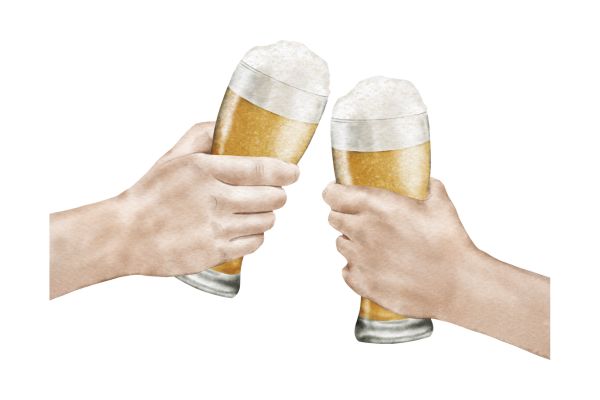 Hai cốc bia vector cốc trơn