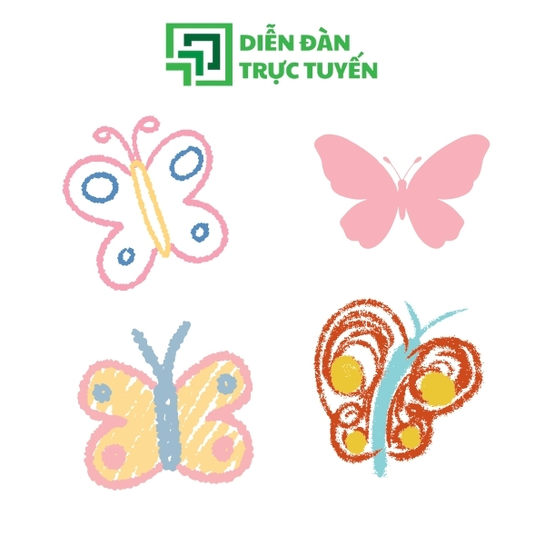 Mẫu Con Bướm Vector Dễ thương