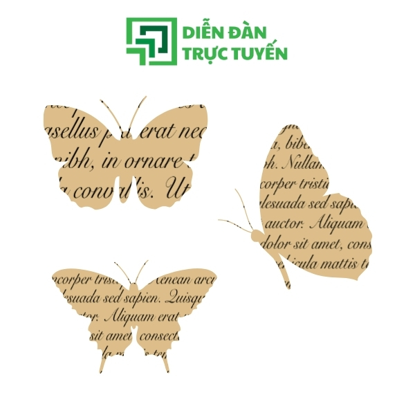 Mẫu Con Bướm Vector Hoạ Tiết Trang Giấy