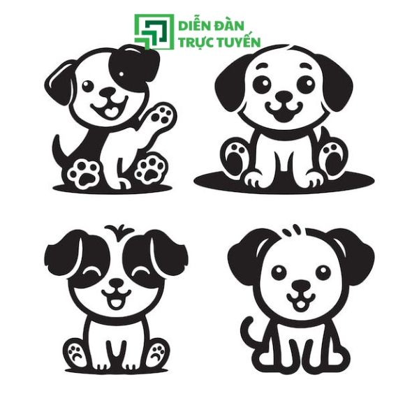 Mẫu Chó Con Shiba Vector