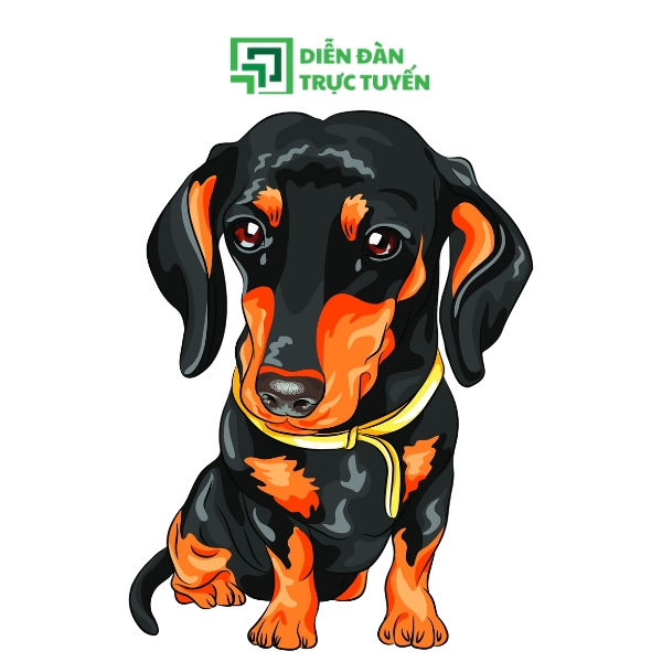 Mẫu Hình Con Chó Vector Cute