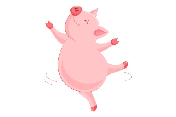 Con heo đẹp file vector múa ba lê