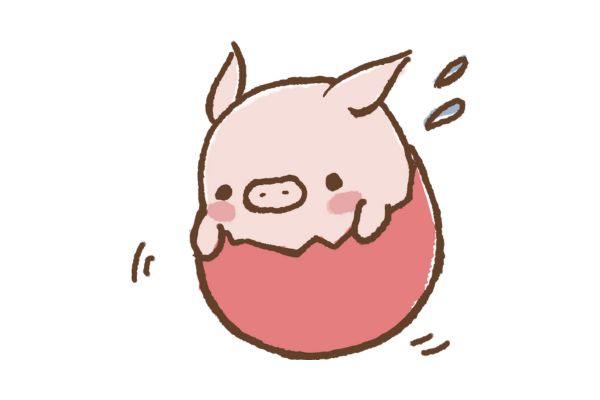 Vector con heo chui ra từ quả trứng