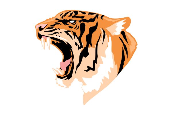 Con hổ vector há miệng