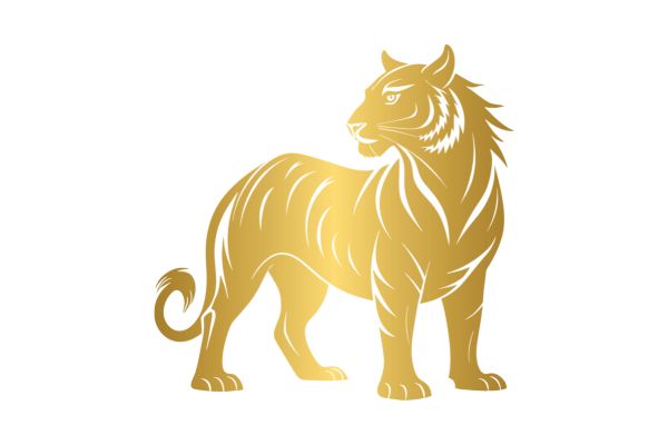 Con hổ vector màu vàng