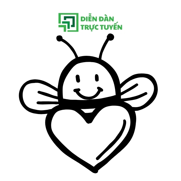 Hình: Con ong vector cầm trái tym