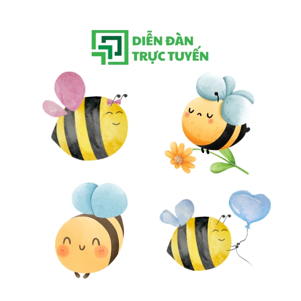 Hình: Con ong vector đáng yêu