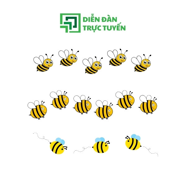 Hình: Vector ong bay theo đàn