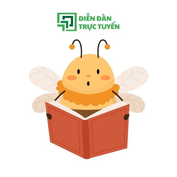 Hình: Con ong vector đọc sách