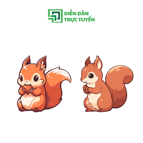 Mẫu Vector Con Sóc Đang Ăn