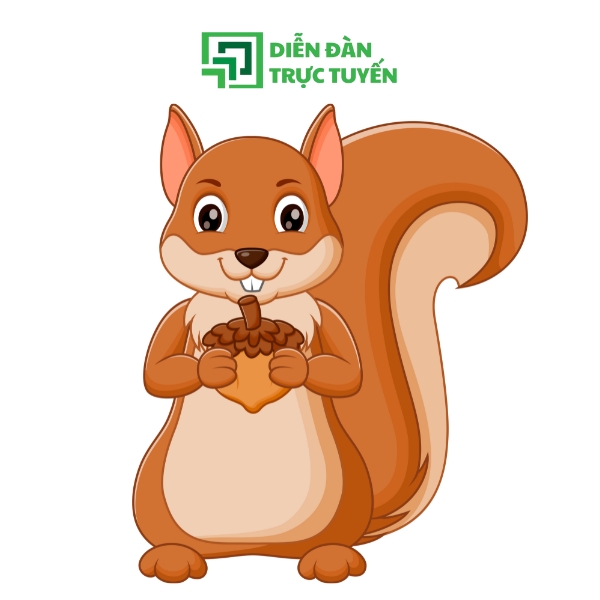 Mẫu Con Sóc Vector Cầm Qủa Hạt Dẻ