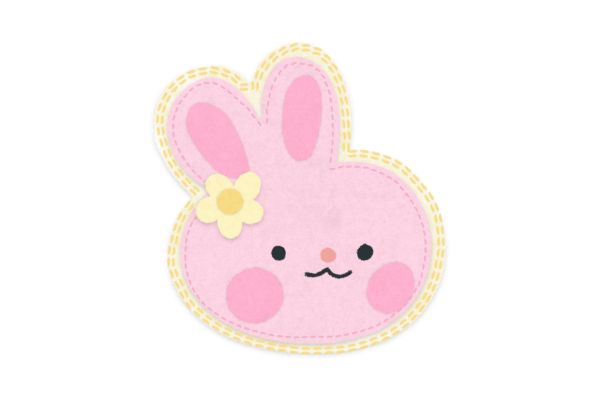 Mặt con thỏ vector hồng