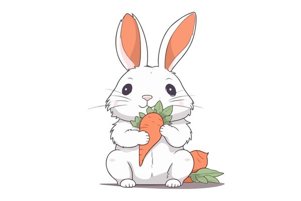 Con thỏ ăn cà rốt vector