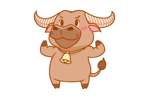 Con trâu vector chibi cute