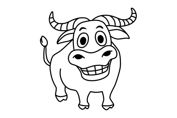 Vector con trâu nét vẽ