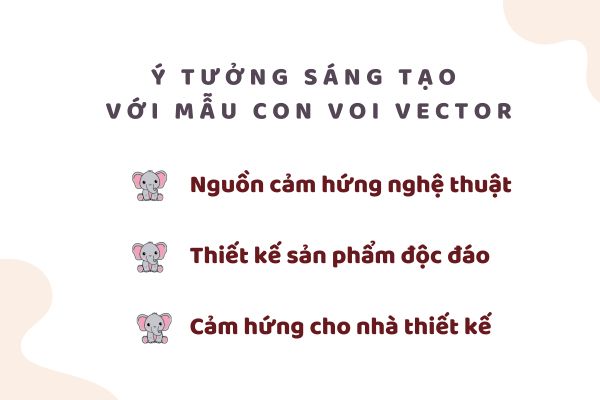 Ý tưởng sáng tạo với mẫu con voi vector