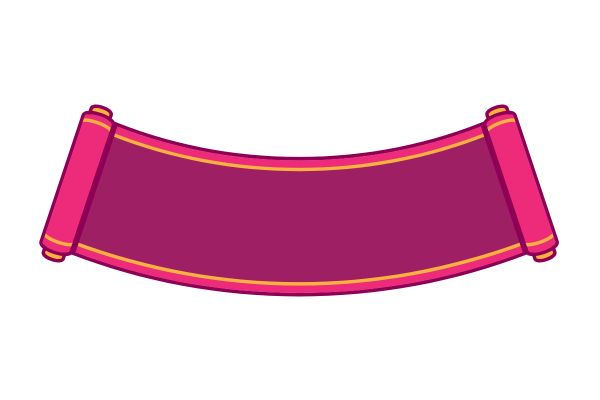 Cuốn thư vector màu hồng tím 