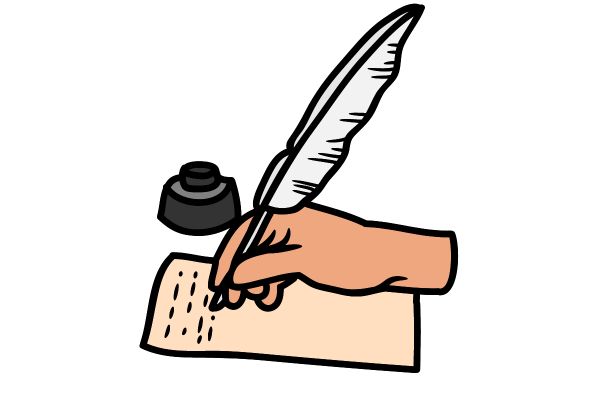 Vector tay viết cuốn thư 