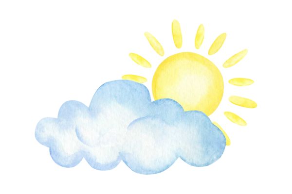 Đám mây vector có mặt trời 