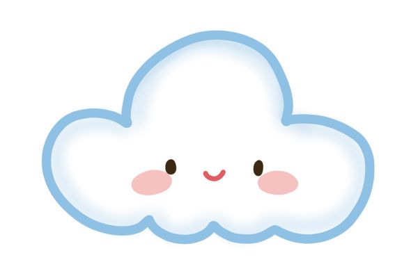 Đám mây vector có mặt cười 