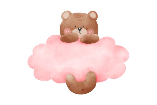 Vector đám mây và gấu teddy