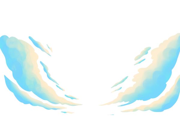 Đám mây vector tách hai bên 