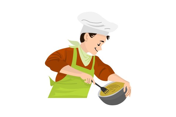 Đầu bếp vector nấu ăn