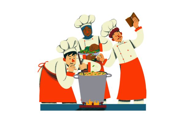 Vector hội 3 đầu bếp