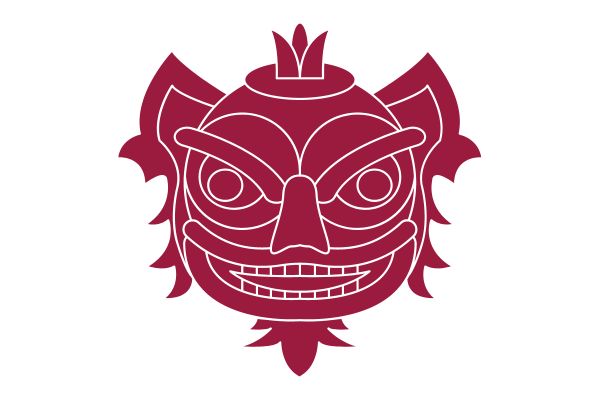 Đầu lân vector đỏ đô