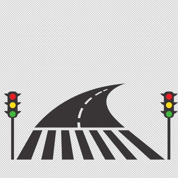 Đèn giao thông & Đường vector