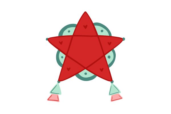 Đèn ông sao vector đỏ